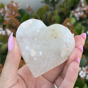 Flower Agate Crystal Heart Carving Select The Piece You Want!